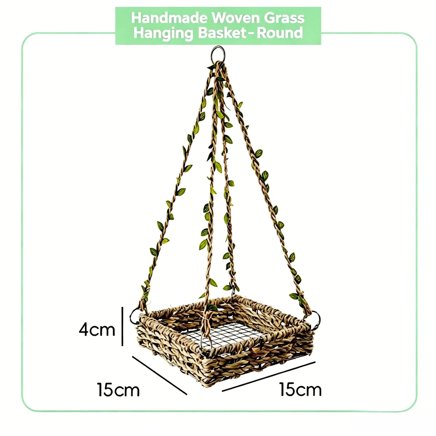 Hanging Bird Swing Bed for Small Birds, Woven Bird Hammock Perch with Hooks and Mesh Bottom, Cage Resting Nest Toy for Parakeets, Budgies, Cockatiels, Lovebirds & Finches