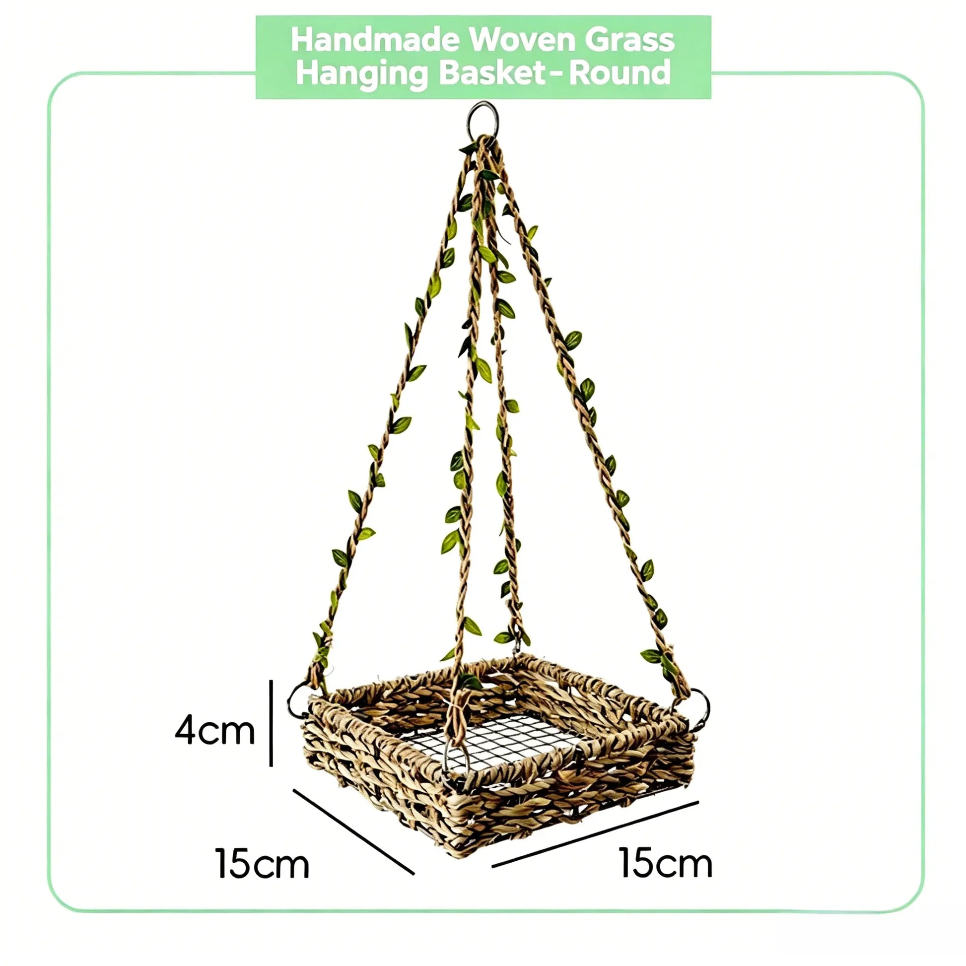 Hanging Bird Swing Bed for Small Birds, Woven Bird Hammock Perch with Hooks and Mesh Bottom, Cage Resting Nest Toy for Parakeets, Budgies, Cockatiels, Lovebirds & Finches