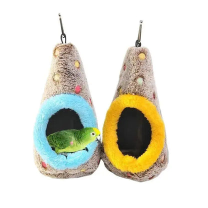 Warm Plush Egg-Shaped Hanging Nest for Small-Medium Birds - Winter Nesting House, Pet Supplies Cages & Accessories (Fits Parrots, Finches, Budgies, Parakeets, Lovebirds, Others)