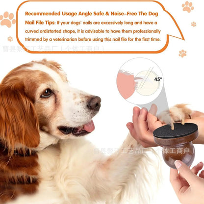 Dog Nail File & Cat Nail File Board - Stress-Free Grooming with 3 Replaceable Sheets, Comfortable Wooden Handle, Perfect for Dogs & Cats, Easy Nail Smoothing