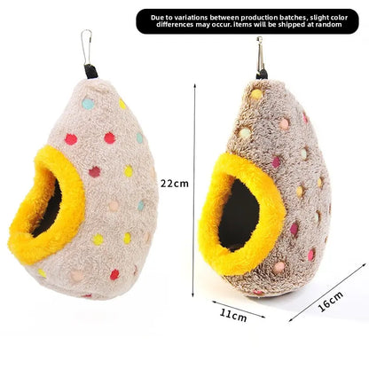 Warm Plush Egg-Shaped Hanging Nest for Small-Medium Birds - Winter Nesting House, Pet Supplies Cages & Accessories (Fits Parrots, Finches, Budgies, Parakeets, Lovebirds, Others)