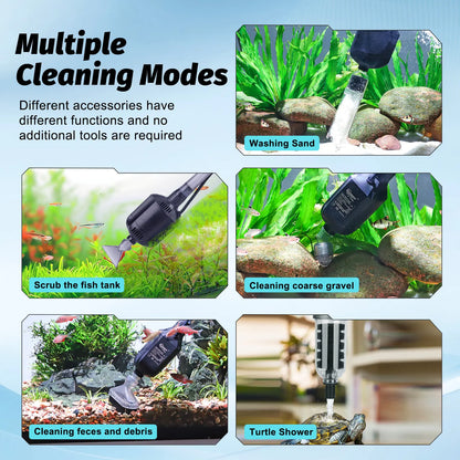 Hygger 5 in 1 Electric Aquarium Gravel Cleaner, 360GPH Automatic Fish Tank Vacuum Water Changer, Vacuum Water Changer Sand Wash Filter (15W, Adjustable Length)