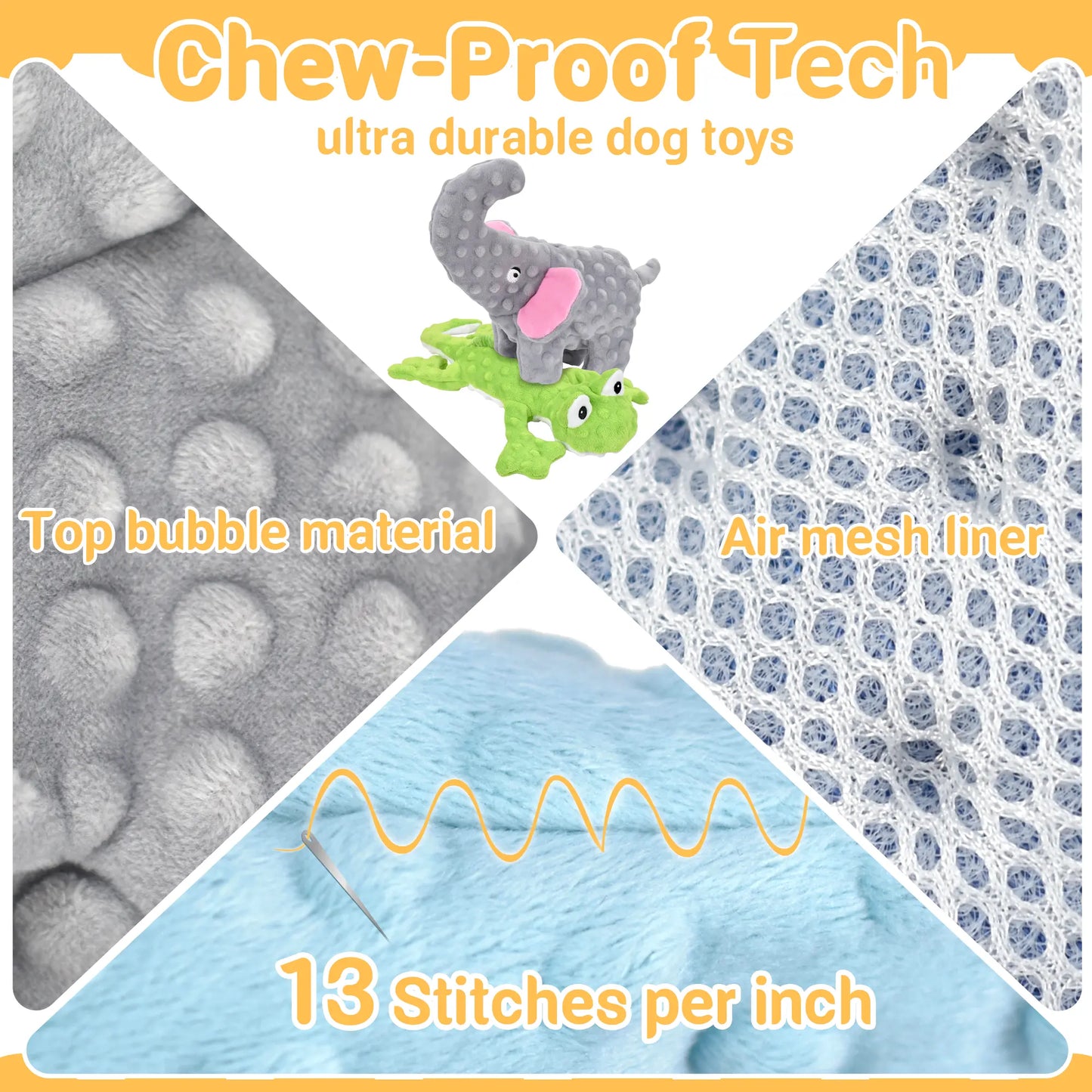 LECHONG 5 Pack No Stuffing Dog Toys Squeaky Toys for Large Medium Small Dogs Cute Animal Print Toys Not for Aggressive Chewers