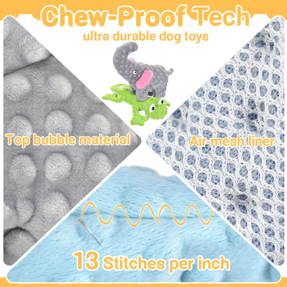 LECHONG 5 Pack No Stuffing Dog Toys Squeaky Toys for Large Medium Small Dogs Cute Animal Print Toys Not for Aggressive Chewers