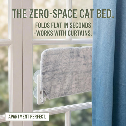 Sturdy Metal Frame Cat Hammock for Window, Folding, Cordless, Machine Washable Cat Bed, Strong Suction Cups, Cat Window Perch for Indoor Cats