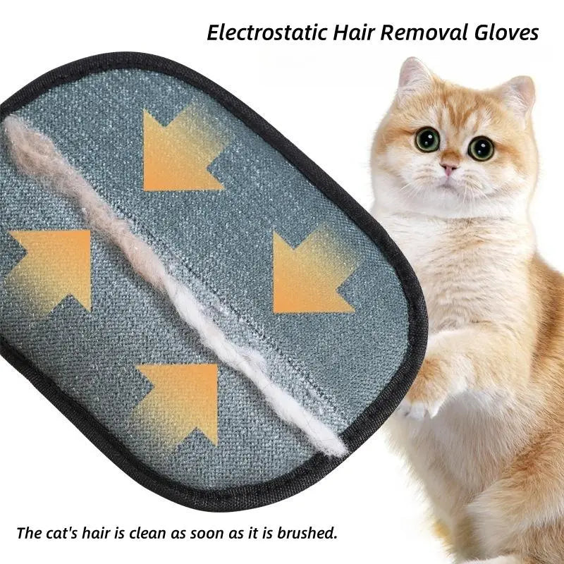 Pet Hair Remover Mitt, Electrostatic Static Pet Hair Removal Gloves, Reusable Washable Dog & Cat Fur Cleaner for Couch, Furniture, Carpet, Car Seats & Bedding Fur Removal Tool