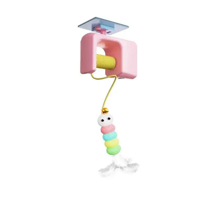 Interactive Retractable Bungee Cat Kitty Toy , Automatic Hanging Door Cat Toy, USB Rechargeable Auto Lifting Cat Teaser, Indoor Self-Play Exercise Toy for Boredom Relief Hanging Door Interactive Cat Teaser Electric Toy Pet Training Gift Breed