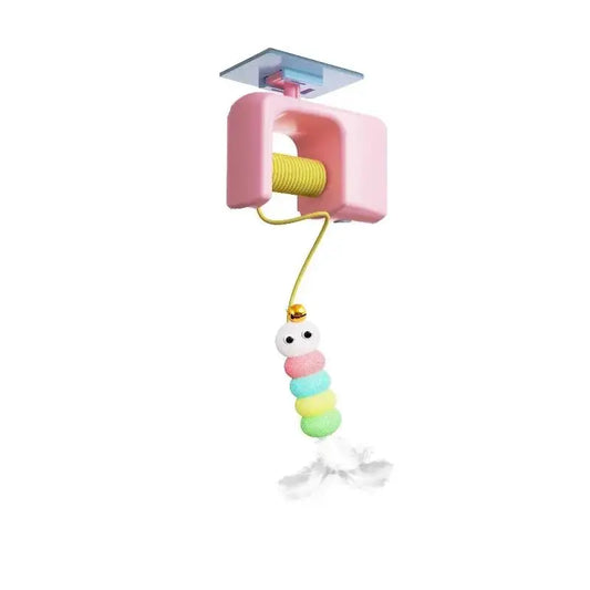 Interactive Retractable Bungee Cat Kitty Toy , Automatic Hanging Door Cat Toy, USB Rechargeable Auto Lifting Cat Teaser, Indoor Self-Play Exercise Toy for Boredom Relief Hanging Door Interactive Cat Teaser Electric Toy Pet Training Gift Breed