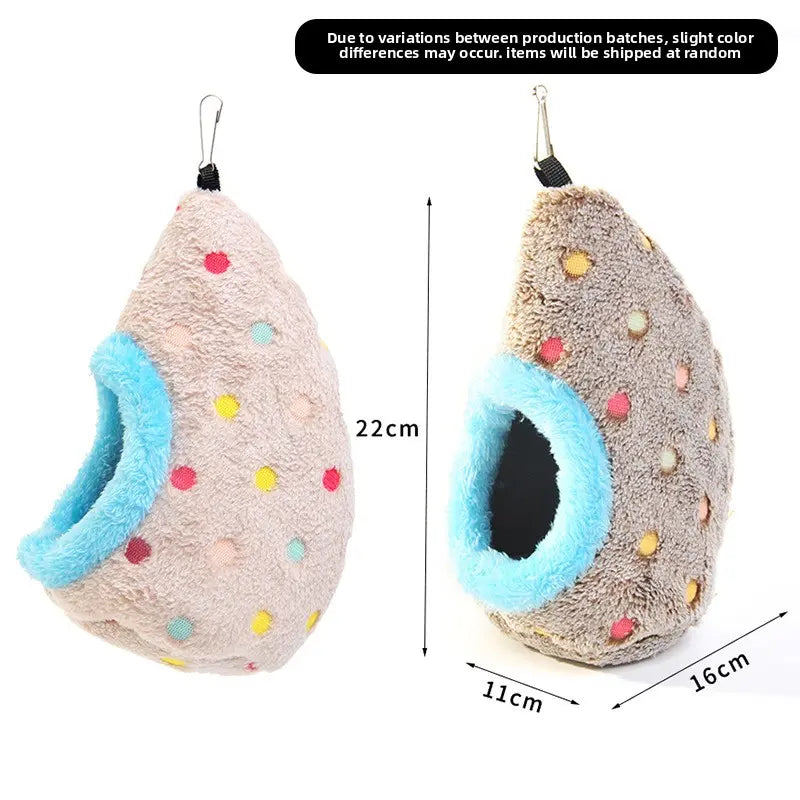 Warm Plush Egg-Shaped Hanging Nest for Small-Medium Birds - Winter Nesting House, Pet Supplies Cages & Accessories (Fits Parrots, Finches, Budgies, Parakeets, Lovebirds, Others)